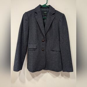 J. Crew Blue Blazer Classic Tailored Wool-Blend Harringbone